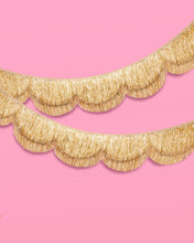 Load image into Gallery viewer, Gold Scallop Fringe Banner | Gold party garland, wedding