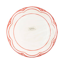 Load image into Gallery viewer, PEM1241 - Cream Scalloped Red Lines Plate