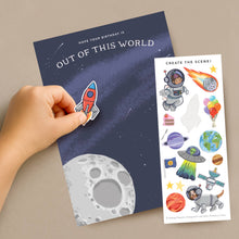Load image into Gallery viewer, Sticker Scene Card - Outer Space Birthday