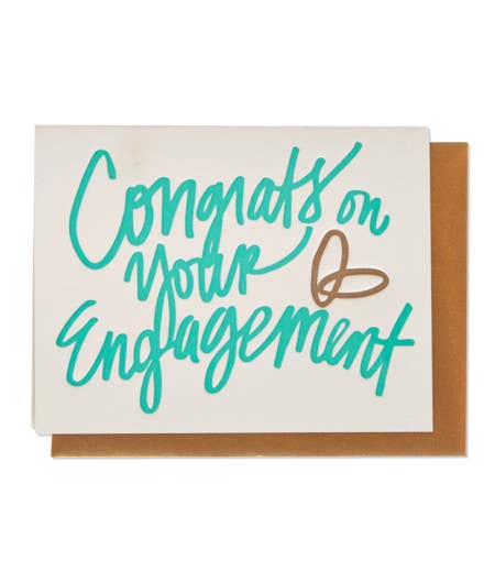 Congrats On Your Engagement Letterpress Card