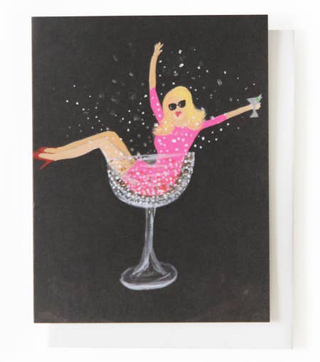 Champagne Girl Greeting Card