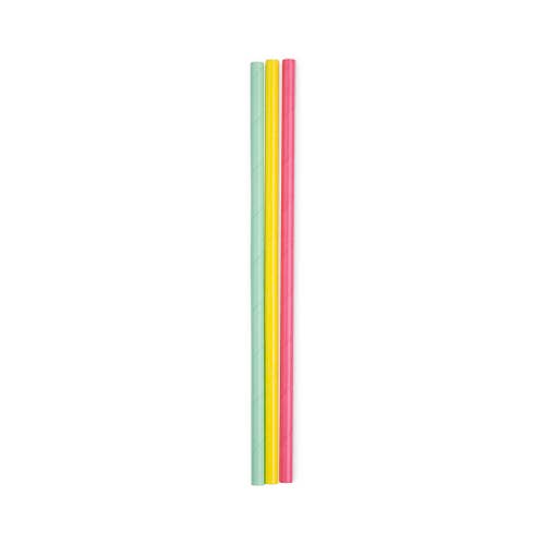 Pink Candy Corn & Stripes Reusable Straws