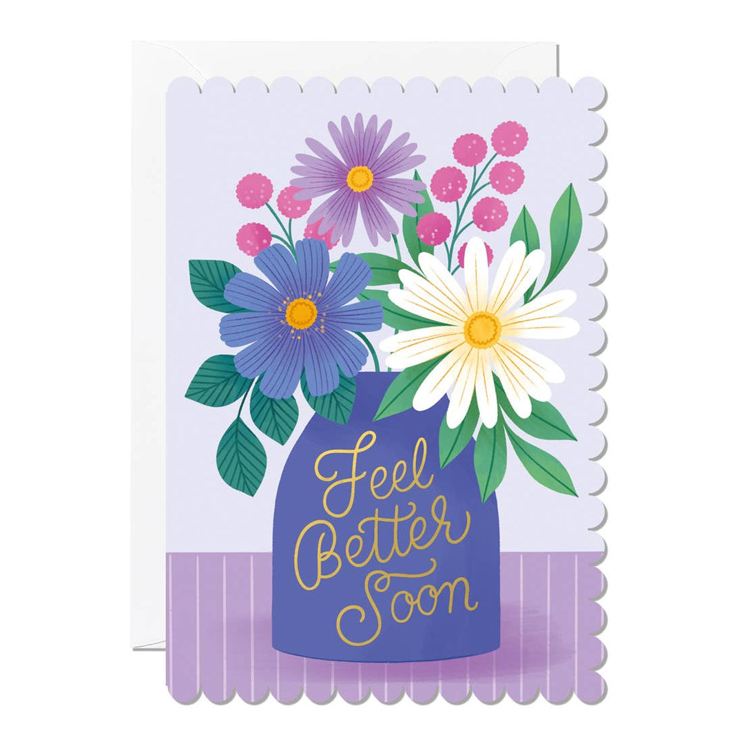 Feel Better Soon Vase | Greeting Card | Get Well | Flowers