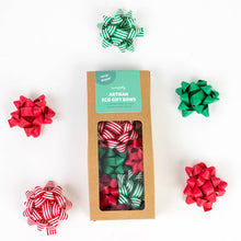 Load image into Gallery viewer, Eco Gift Bows • Artisanal Natural Cotton • Christmas Mix

