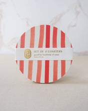 Load image into Gallery viewer, Red Striped Watercolor Illustrated Coaster
