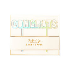 Load image into Gallery viewer, Congrats Holo Cake Topper

