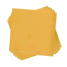 Load image into Gallery viewer, Yellow with Gold Stripe Paper Cocktail Napkins | 20 Napkins: 20 Beverage Napkins - 5&quot; x 5&quot;
