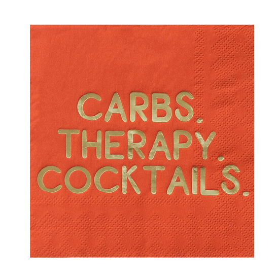 Carbs, Therapy, Cocktails Napkins