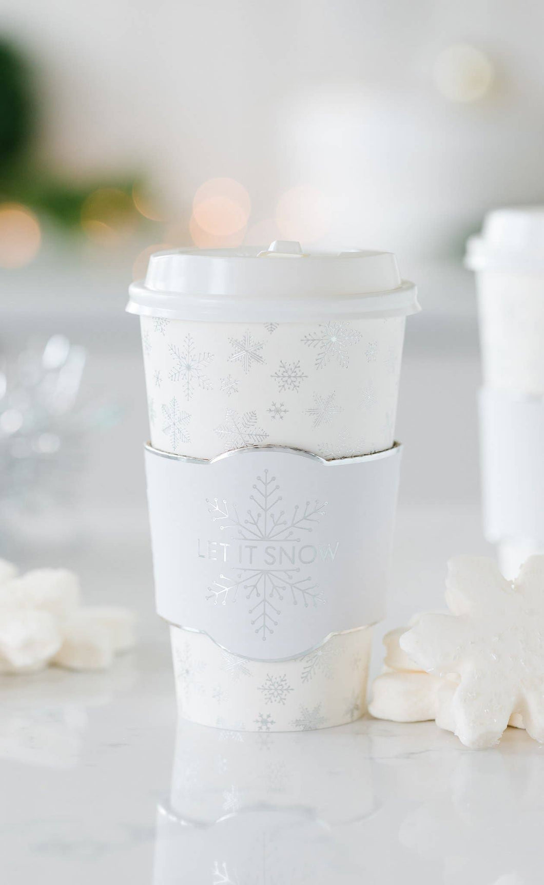Silver Glam Snowflake To Go Cups
