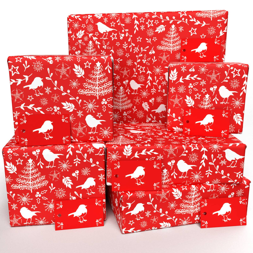 Christmas Scandi Robins Wrapping Paper