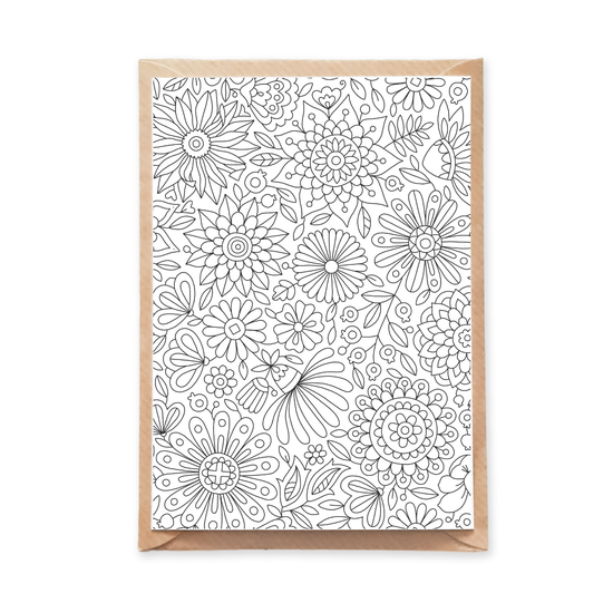 Flowers Coloring Card