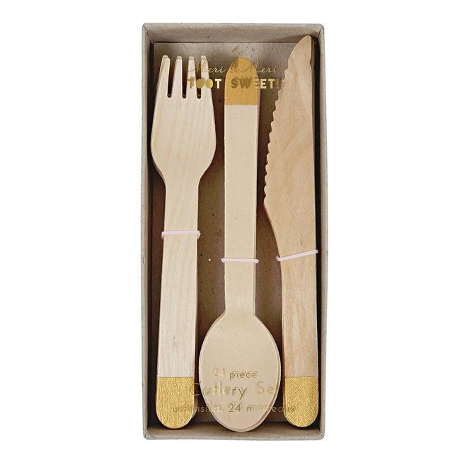 Gold Wood Cutlery