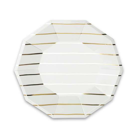 Gold Stripe Dessert Plate