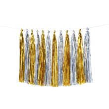Load image into Gallery viewer, Silver and Gold Tassel Garland

