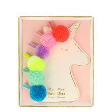 Load image into Gallery viewer, Pompom Unicorn Clips