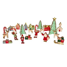 Load image into Gallery viewer, Festive Village Wooden Advent Calendar