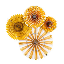 Load image into Gallery viewer, Gold and White Party Fan Set

