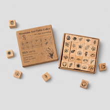 Load image into Gallery viewer, Mini Themed Wooden Stamp Set: Nature Motifs / One Size
