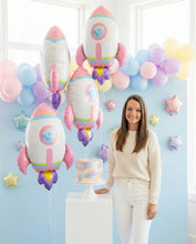 Load image into Gallery viewer, Pink Rocket Ship Foil Balloon – Space Party &amp; Galaxy-Theme
