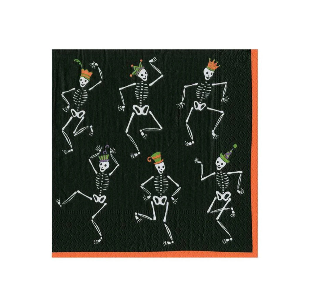 Dancing Skeletons Black - Napkin Cocktail