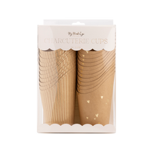 Load image into Gallery viewer, PLCC1636 - Gold Foil Kraft Dots and Stripes Charcuterie Cups (24ct)
