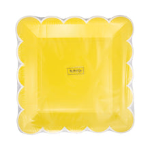 Load image into Gallery viewer, Yellow Scalloped Square 9" Plate
