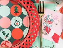 Load image into Gallery viewer, Red Basketweave Dinner Paper Plates
