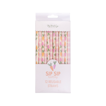 Load image into Gallery viewer, Carrots and Stripes Reusable Straws
