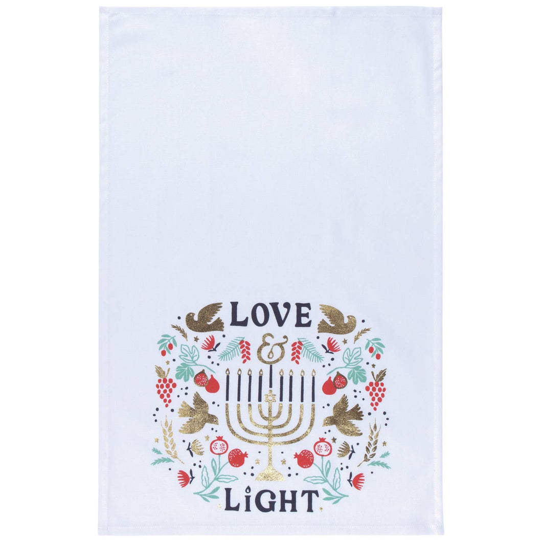 Love and Light Hanukkah Dishtowel