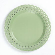 Load image into Gallery viewer, Sage Basketweave Dinner Paper Plates
