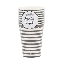 Load image into Gallery viewer, PLBKB10 - Black Stripes Party Cups (8ct)
