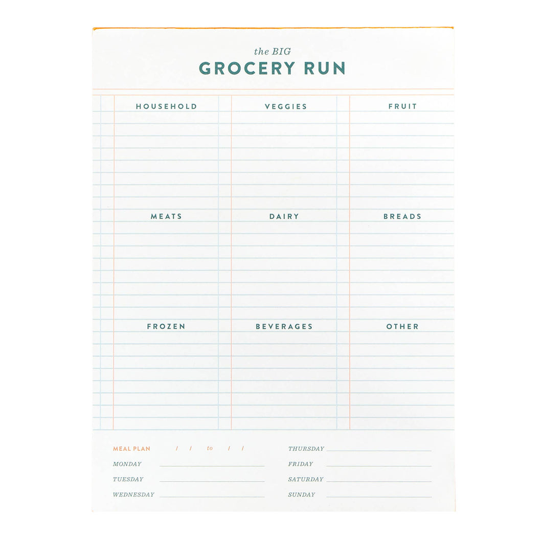 Grocery Run 6x8 Weekly Notepad