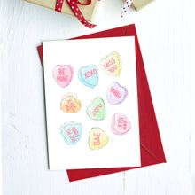 Load image into Gallery viewer, Candy Heart Lovers Card
