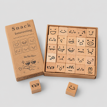Load image into Gallery viewer, Mini Themed Wooden Stamp Set: Emoji / One Size
