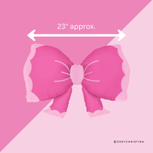 Load image into Gallery viewer, Pink Bow Foil Balloon – 23" Scalloped Edge, Girly Party
