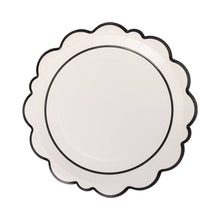 Load image into Gallery viewer, Black Scalloped Edge 9" Plate
