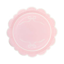 Load image into Gallery viewer, Round Pink Bows Paper Plate
