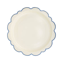 Load image into Gallery viewer, Pembroke Cream with Blue Edge 12" Paper Plate
