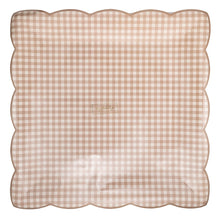 Load image into Gallery viewer, Light Brown Gingham 10" Plate
