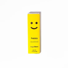 Load image into Gallery viewer, Moodibars® HAPPY 32% fine Milk Chocolate Bar 1.75oz
