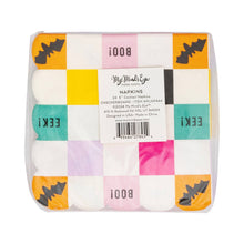 Load image into Gallery viewer, PLNP444 - Halloween Checkerboard Scallop Cocktail Napkin
