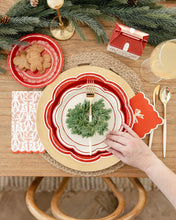 Load image into Gallery viewer, PEM1241 - Cream Scalloped Red Lines Plate
