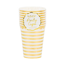 Load image into Gallery viewer, PLGBD10 - Gold Stripes Party Cups
