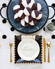 Load image into Gallery viewer, Cream with Black Dots Paper Table Runner
