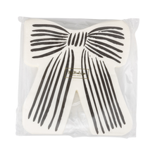 Load image into Gallery viewer, VHP1338 - Black and Cream Bow Shaped Dinner Napkin
