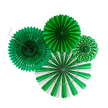 Load image into Gallery viewer, Green and White Party Fan Set
