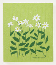 Load image into Gallery viewer, Daisies on Green Swedish Dishcloth

