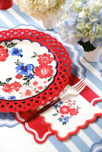 Load image into Gallery viewer, Red Basketweave Dinner Paper Plates
