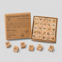 Load image into Gallery viewer, Mini Themed Wooden Stamp Set: Emoji / One Size

