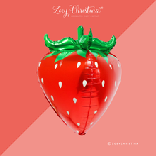 Load image into Gallery viewer, 4D Strawberry Foil Balloon – Pink or Red Fruit-Themed Party: Red
